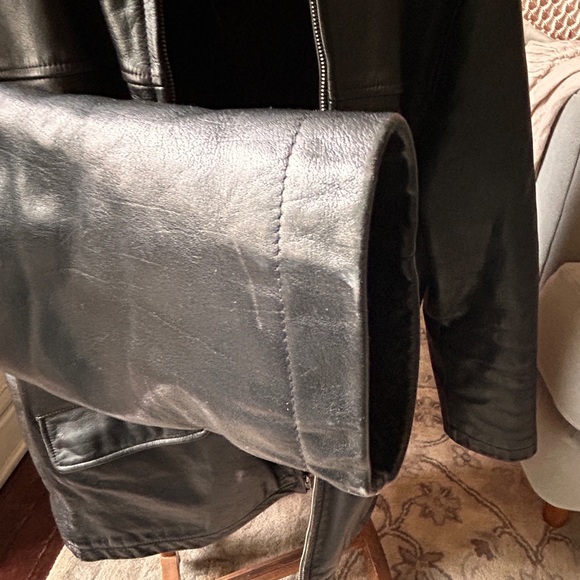 J. Crew black leather jacket large - Picture 2 of 12